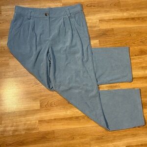 Halara Slate Blue Corduroy Pleated Wide-leg Pants Women’s Large Tall NWT
